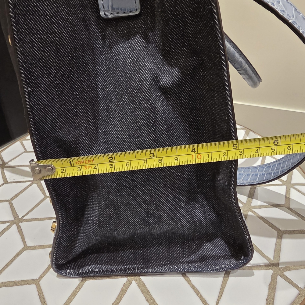 Michael Kors Denim and Gold Studded Satchel - Picture 8 of 16